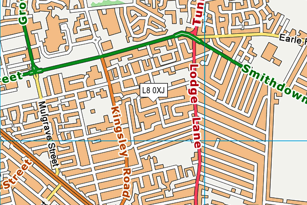 L8 0XJ map - OS VectorMap District (Ordnance Survey) L8 0XJ map - OS VectorMap District (Ordnance Survey)
