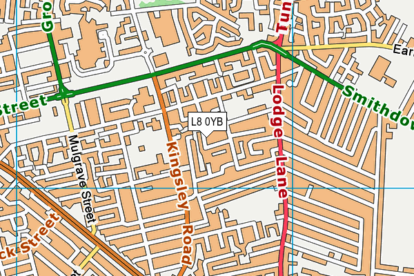 L8 0YB map - OS VectorMap District (Ordnance Survey) L8 0YB map - OS VectorMap District (Ordnance Survey)