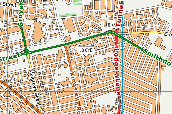 L8 0YE map - OS VectorMap District (Ordnance Survey) L8 0YE map - OS VectorMap District (Ordnance Survey)