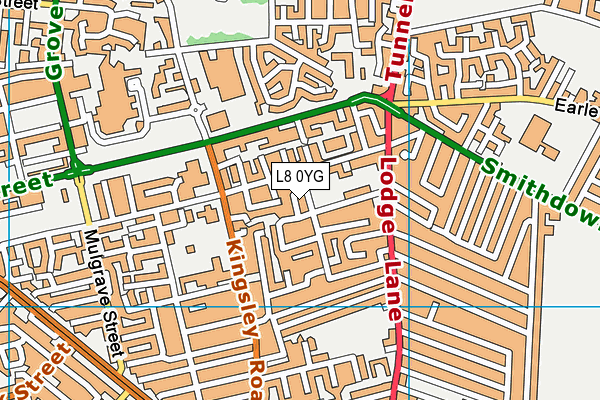 L8 0YG map - OS VectorMap District (Ordnance Survey) L8 0YG map - OS VectorMap District (Ordnance Survey)