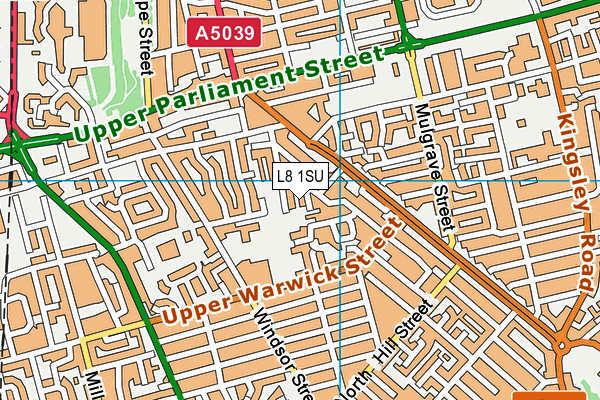 L8 1SU map - OS VectorMap District (Ordnance Survey) L8 1SU map - OS VectorMap District (Ordnance Survey)