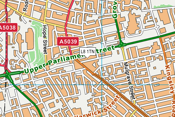 L8 1TN map - OS VectorMap District (Ordnance Survey) L8 1TN map - OS VectorMap District (Ordnance Survey)