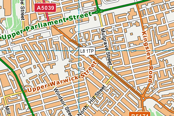 L8 1TP map - OS VectorMap District (Ordnance Survey) L8 1TP map - OS VectorMap District (Ordnance Survey)