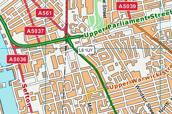 L8 1UY map - OS VectorMap District (Ordnance Survey) L8 1UY map - OS VectorMap District (Ordnance Survey)