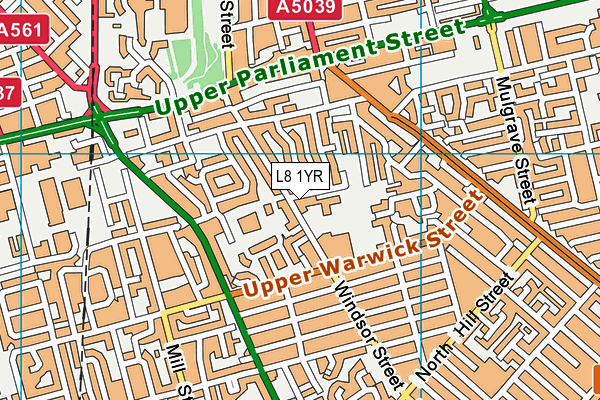 L8 1YR map - OS VectorMap District (Ordnance Survey) L8 1YR map - OS VectorMap District (Ordnance Survey)
