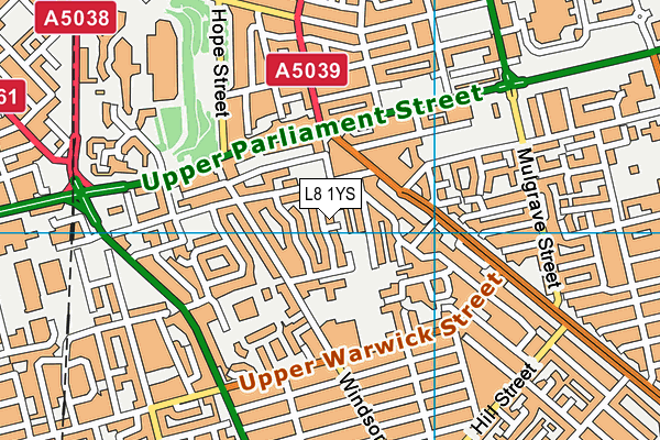 L8 1YS map - OS VectorMap District (Ordnance Survey) L8 1YS map - OS VectorMap District (Ordnance Survey)
