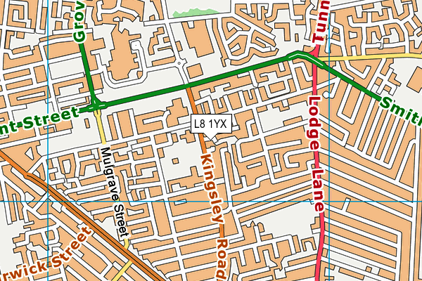 L8 1YX map - OS VectorMap District (Ordnance Survey) L8 1YX map - OS VectorMap District (Ordnance Survey)