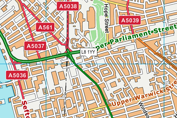 L8 1YY map - OS VectorMap District (Ordnance Survey) L8 1YY map - OS VectorMap District (Ordnance Survey)