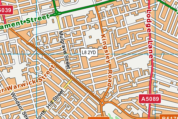 L8 2YD map - OS VectorMap District (Ordnance Survey) L8 2YD map - OS VectorMap District (Ordnance Survey)