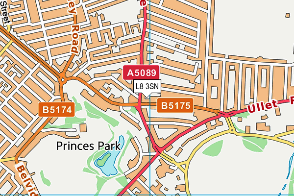 L8 3SN map - OS VectorMap District (Ordnance Survey) L8 3SN map - OS VectorMap District (Ordnance Survey)