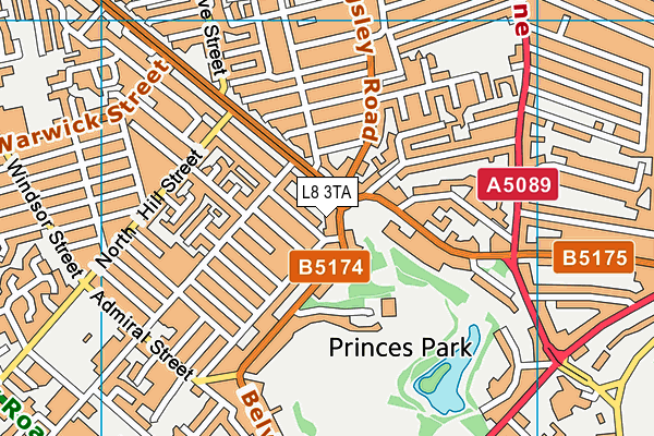 L8 3TA map - OS VectorMap District (Ordnance Survey) L8 3TA map - OS VectorMap District (Ordnance Survey)
