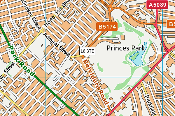 L8 3TE map - OS VectorMap District (Ordnance Survey) L8 3TE map - OS VectorMap District (Ordnance Survey)