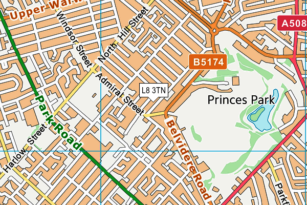 L8 3TN map - OS VectorMap District (Ordnance Survey) L8 3TN map - OS VectorMap District (Ordnance Survey)