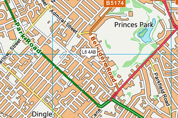 L8 4AB map - OS VectorMap District (Ordnance Survey) L8 4AB map - OS VectorMap District (Ordnance Survey)