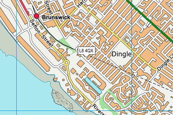L8 4QX map - OS VectorMap District (Ordnance Survey)