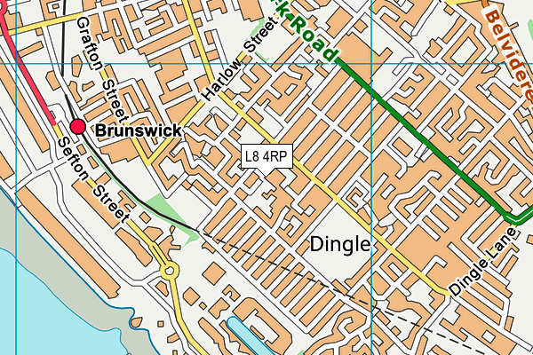 L8 4RP map - OS VectorMap District (Ordnance Survey)