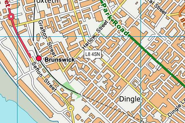 L8 4SN map - OS VectorMap District (Ordnance Survey) L8 4SN map - OS VectorMap District (Ordnance Survey)