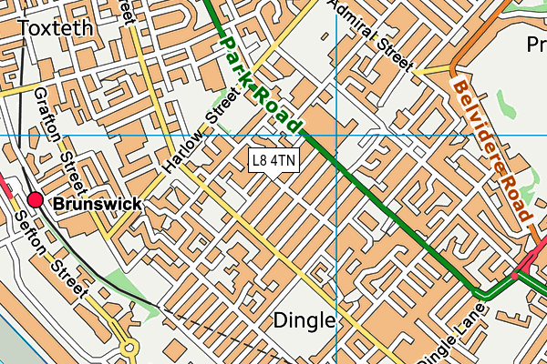 L8 4TN map - OS VectorMap District (Ordnance Survey) L8 4TN map - OS VectorMap District (Ordnance Survey)
