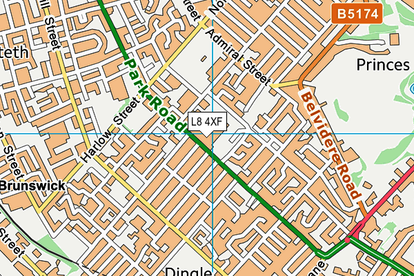 L8 4XF map - OS VectorMap District (Ordnance Survey) L8 4XF map - OS VectorMap District (Ordnance Survey)