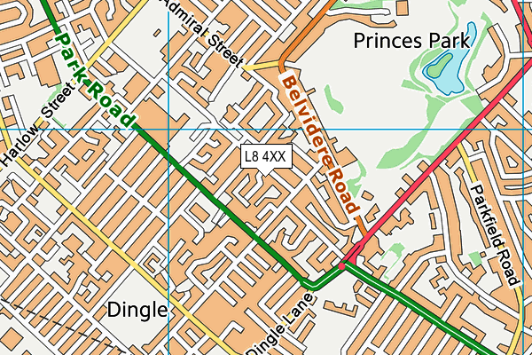 L8 4XX map - OS VectorMap District (Ordnance Survey) L8 4XX map - OS VectorMap District (Ordnance Survey)