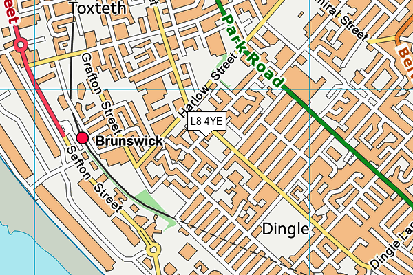 L8 4YE map - OS VectorMap District (Ordnance Survey) L8 4YE map - OS VectorMap District (Ordnance Survey)