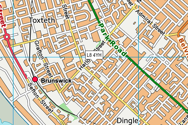 L8 4YH map - OS VectorMap District (Ordnance Survey) L8 4YH map - OS VectorMap District (Ordnance Survey)