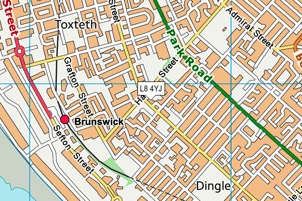 L8 4YJ map - OS VectorMap District (Ordnance Survey) L8 4YJ map - OS VectorMap District (Ordnance Survey)
