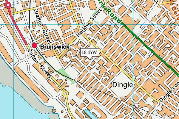 L8 4YW map - OS VectorMap District (Ordnance Survey) L8 4YW map - OS VectorMap District (Ordnance Survey)