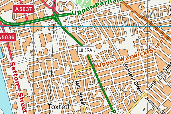L8 5RA map - OS VectorMap District (Ordnance Survey) L8 5RA map - OS VectorMap District (Ordnance Survey)