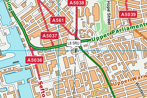L8 5RU map - OS VectorMap District (Ordnance Survey) L8 5RU map - OS VectorMap District (Ordnance Survey)