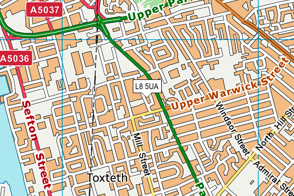 L8 5UA map - OS VectorMap District (Ordnance Survey) L8 5UA map - OS VectorMap District (Ordnance Survey)