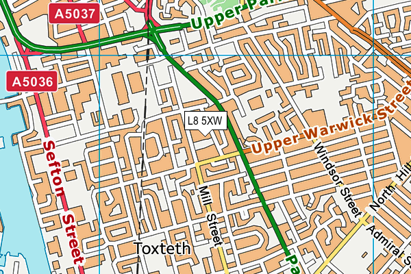L8 5XW map - OS VectorMap District (Ordnance Survey) L8 5XW map - OS VectorMap District (Ordnance Survey)