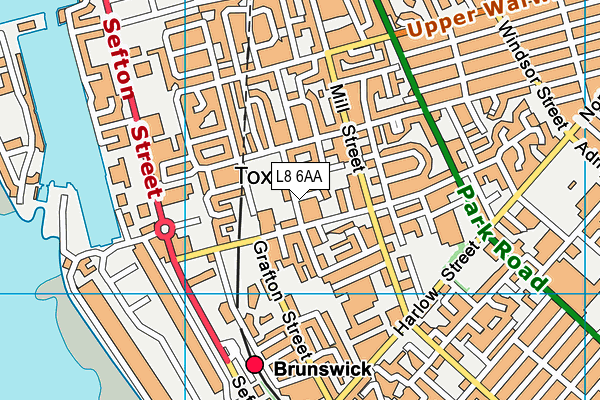 L8 6AA map - OS VectorMap District (Ordnance Survey) L8 6AA map - OS VectorMap District (Ordnance Survey)