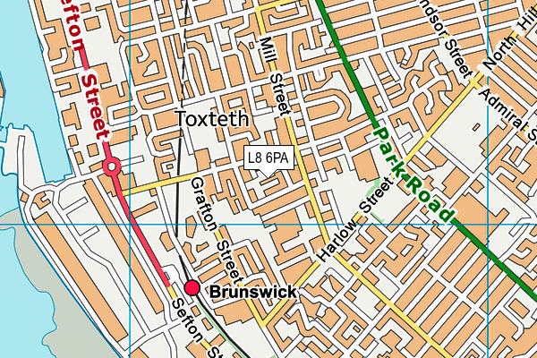 L8 6PA map - OS VectorMap District (Ordnance Survey) L8 6PA map - OS VectorMap District (Ordnance Survey)