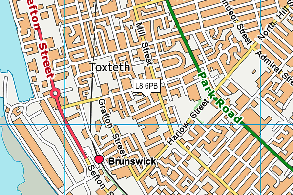 L8 6PB map - OS VectorMap District (Ordnance Survey)