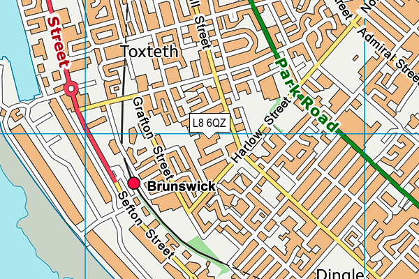 L8 6QZ map - OS VectorMap District (Ordnance Survey)