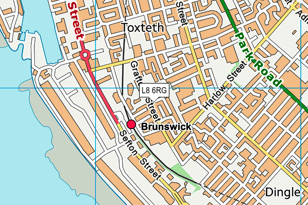 L8 6RG map - OS VectorMap District (Ordnance Survey)