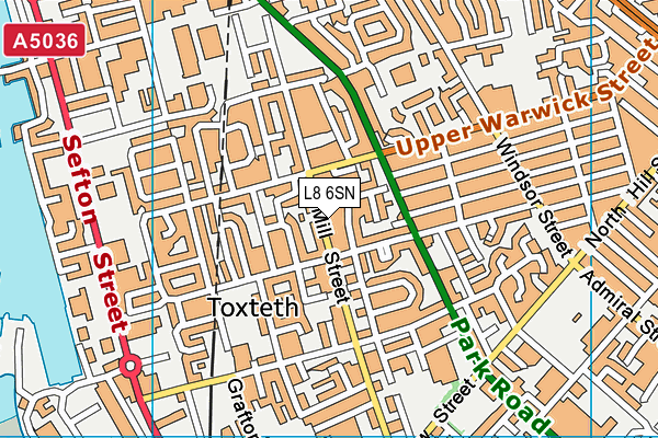L8 6SN map - OS VectorMap District (Ordnance Survey) L8 6SN map - OS VectorMap District (Ordnance Survey)
