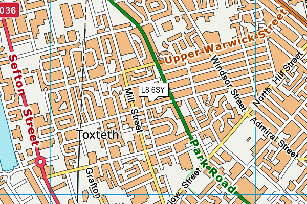 L8 6SY map - OS VectorMap District (Ordnance Survey) L8 6SY map - OS VectorMap District (Ordnance Survey)
