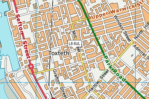 L8 6UL map - OS VectorMap District (Ordnance Survey) L8 6UL map - OS VectorMap District (Ordnance Survey)
