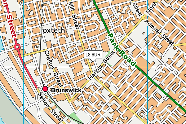 L8 6UR map - OS VectorMap District (Ordnance Survey) L8 6UR map - OS VectorMap District (Ordnance Survey)