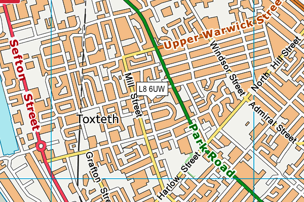 L8 6UW map - OS VectorMap District (Ordnance Survey) L8 6UW map - OS VectorMap District (Ordnance Survey)