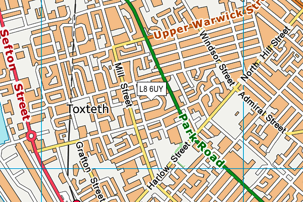 L8 6UY map - OS VectorMap District (Ordnance Survey) L8 6UY map - OS VectorMap District (Ordnance Survey)
