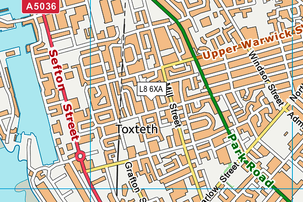 L8 6XA map - OS VectorMap District (Ordnance Survey) L8 6XA map - OS VectorMap District (Ordnance Survey)