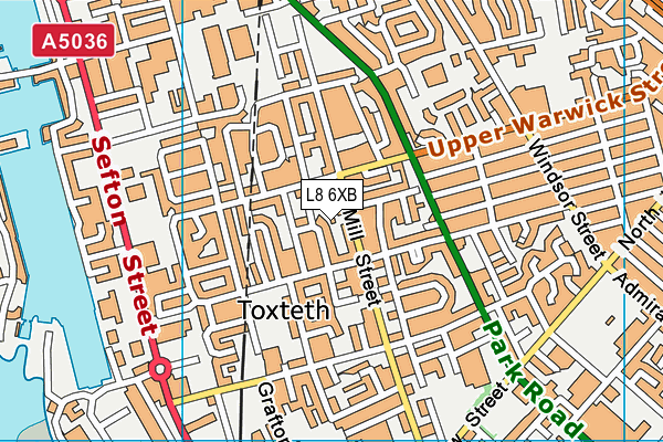 L8 6XB map - OS VectorMap District (Ordnance Survey) L8 6XB map - OS VectorMap District (Ordnance Survey)