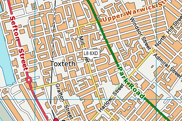 L8 6XD map - OS VectorMap District (Ordnance Survey) L8 6XD map - OS VectorMap District (Ordnance Survey)
