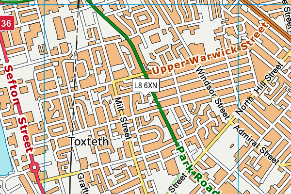 L8 6XN map - OS VectorMap District (Ordnance Survey) L8 6XN map - OS VectorMap District (Ordnance Survey)