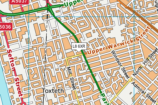 L8 6XR map - OS VectorMap District (Ordnance Survey) L8 6XR map - OS VectorMap District (Ordnance Survey)