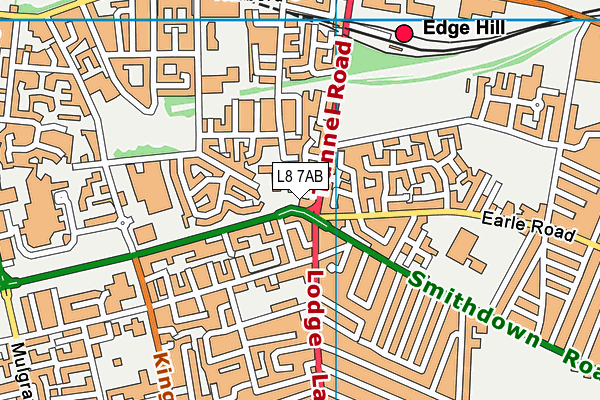 L8 7AB map - OS VectorMap District (Ordnance Survey) L8 7AB map - OS VectorMap District (Ordnance Survey)