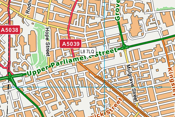 L8 7LQ map - OS VectorMap District (Ordnance Survey) L8 7LQ map - OS VectorMap District (Ordnance Survey)
